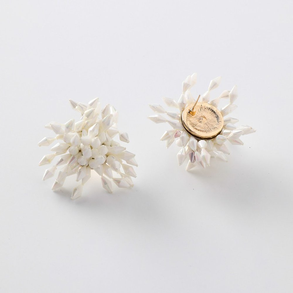 White beaded Earring